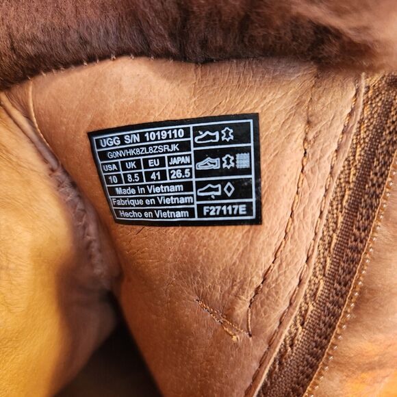 UGG ANTOINE Women Brown Fur Suede Lace-up Zipper Sneaker Boots Y2K Women Size 10 - Picture 10 of 11